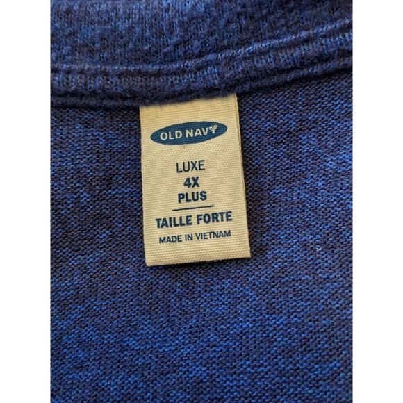 Old Navy Luxe Top Tunic Women Plus 4X Soft Long Balloon Sleeve Stretch Dark Blue - Picture 4 of 5